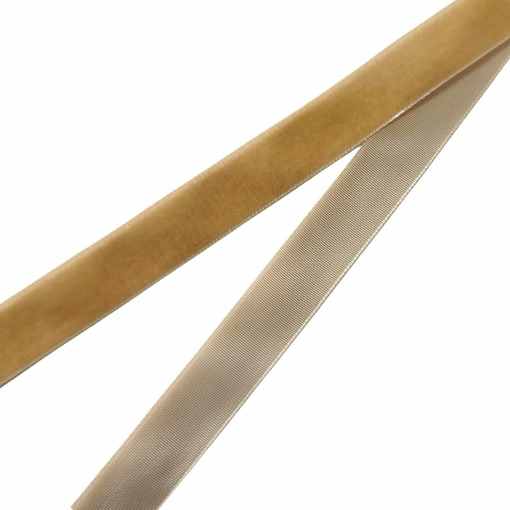 Abbaoww 10 Yards Khaki 3/8 Inch Single Face Velvet Ribbon for Christmas