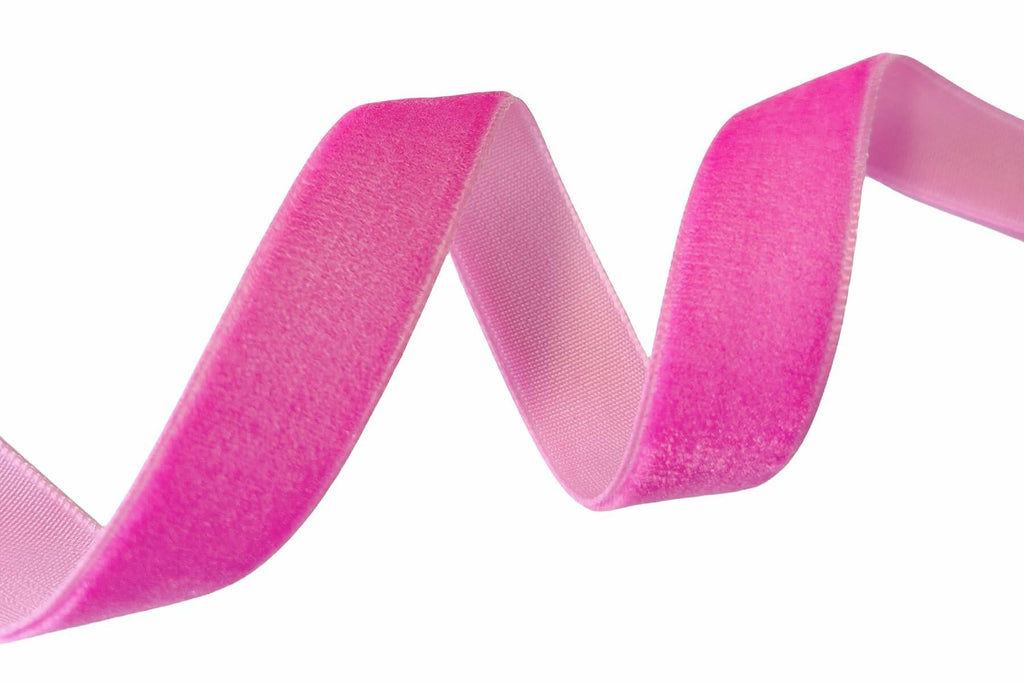 Abbaoww Hot Pink Velvet Ribbon 3/8 Inch x 25 Yards Soft Single Face