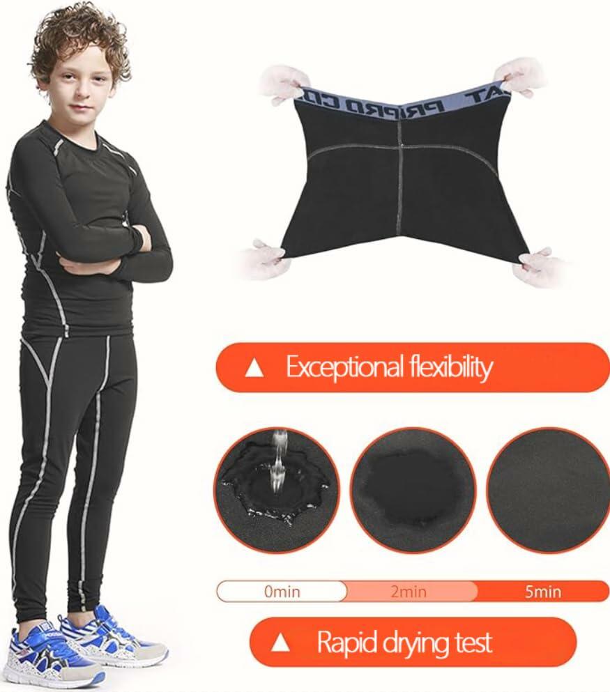 Muzikin Kids Thermal Underwear Set Fleece-Lined Black Size M Moisture-Wicking