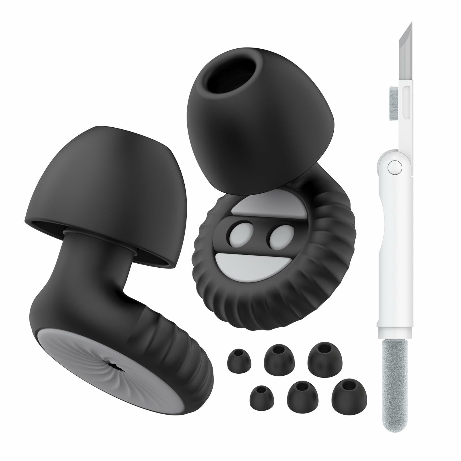 Reusable Ear Plugs 24dB Noise Reduction with Cleaning Pen for Sleep Travel