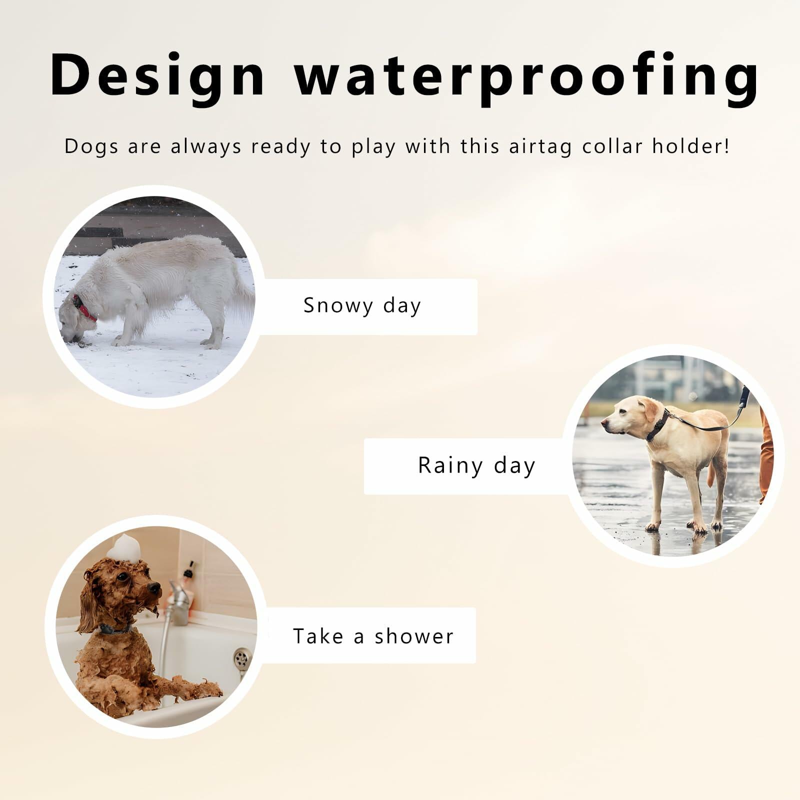 Airtag Dog Collar Holder Waterproof Case for Apple AirTag Pink
