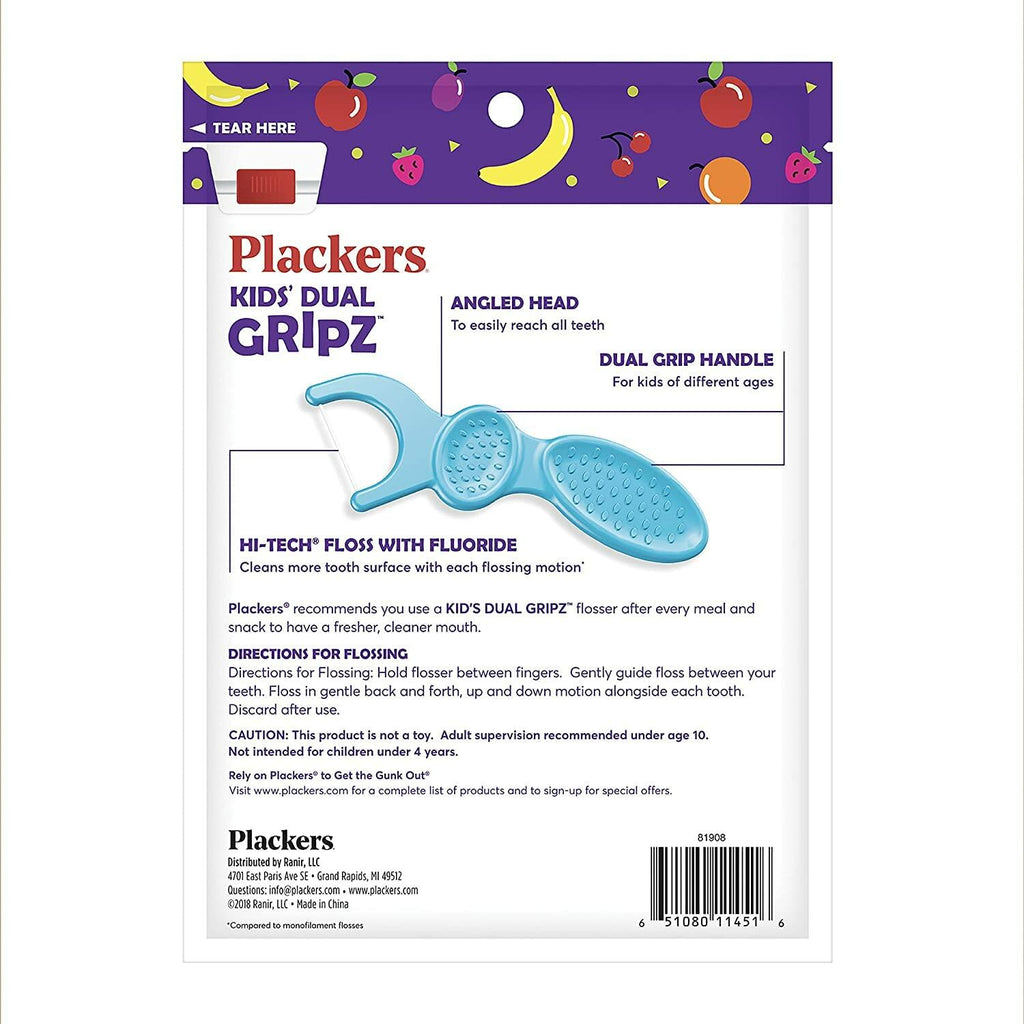 Plackers Kids Flossers Wild Berry Flavor 75 Count - New Packaging