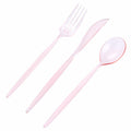 Rubtlamp 180 Pc Pink Plastic Silverware Set - 60 Forks, 60 Knives, 60 Spoons