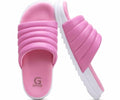 GPOS Womens Slides Memory Foam Cozy Open Toe Pink White Size 6