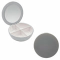EZY DOSE Travel Pill Organizer Gray Compact Portable Medicine Case with Mirror