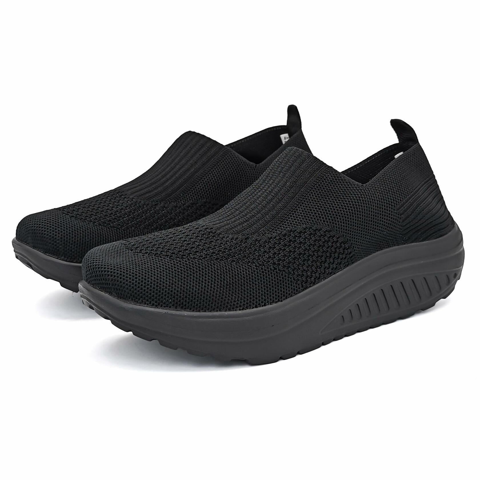 Umerigo Womens Slip On Tennis Shoes Breathable Mesh Black Size EU 40 USA W8.5