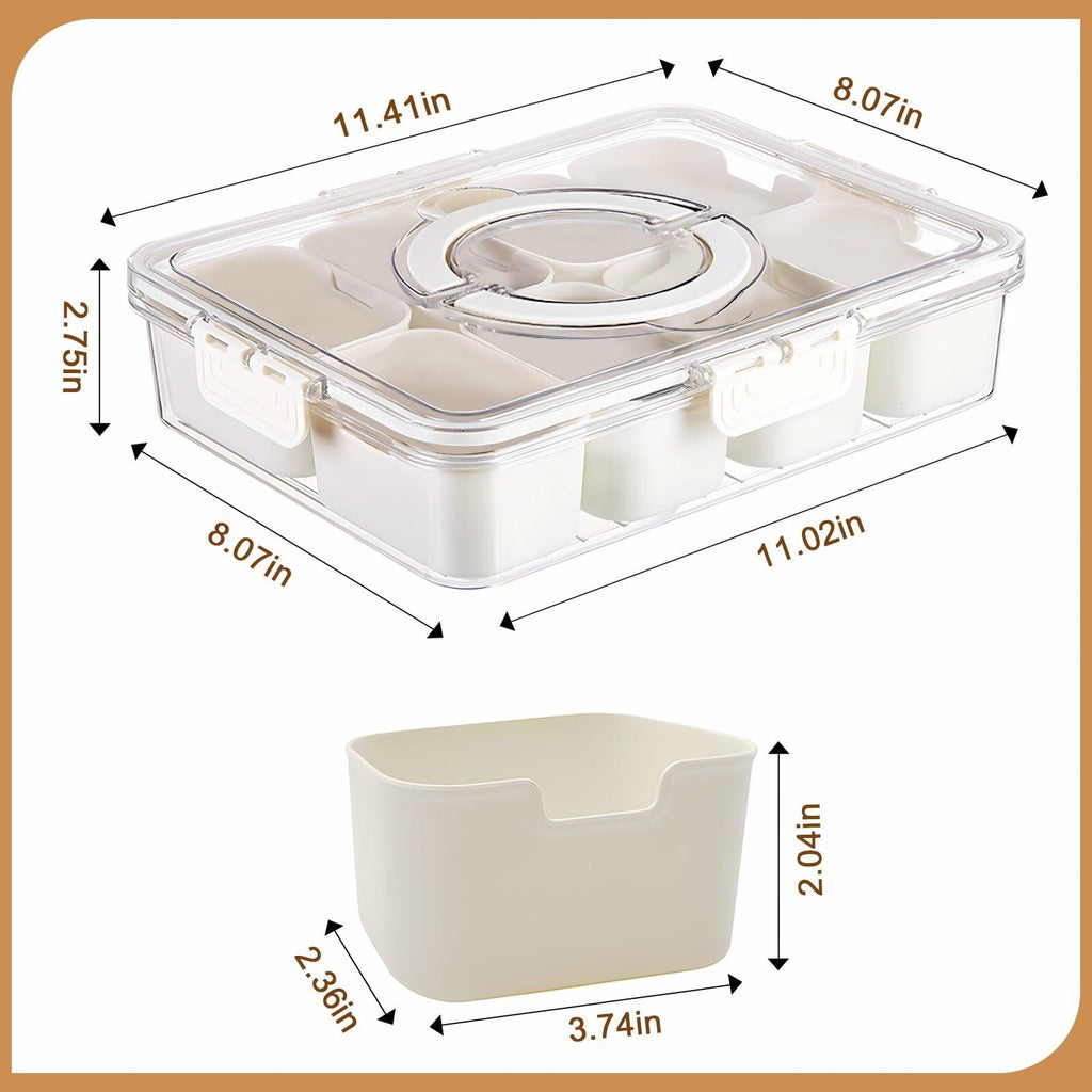 TagRecove Snack Box Container with Lid and Handle Portable Organizer