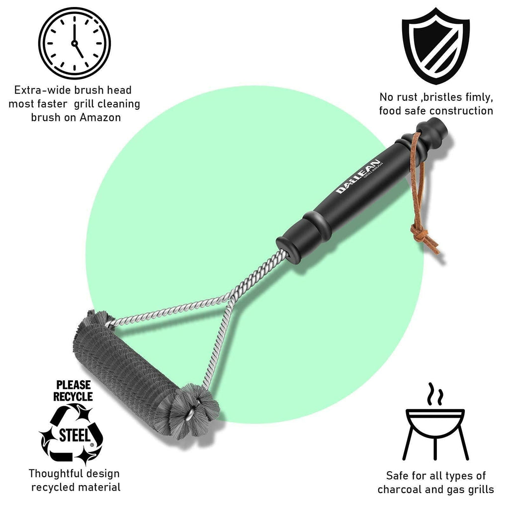 DALLEAN BBQ Grill Brush Durable Rust Resistant Bristles Outdoor Cleaning Tool