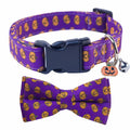 SuperBuddy Adjustable Dog Collar with Bowtie - Small Medium Large Sizes