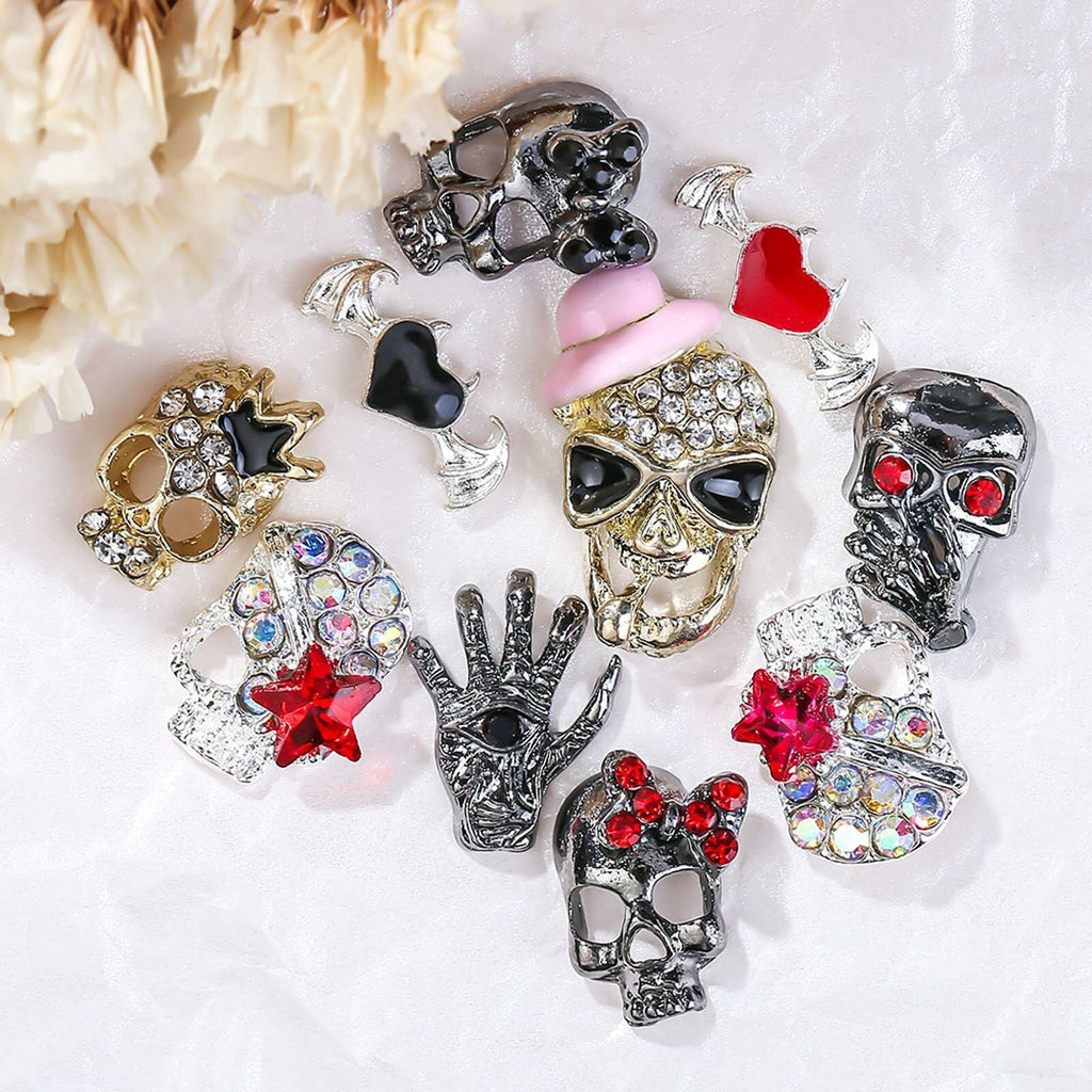 50pcs Handmade Dark Resin Bat Charms for Nails Halloween Accessories