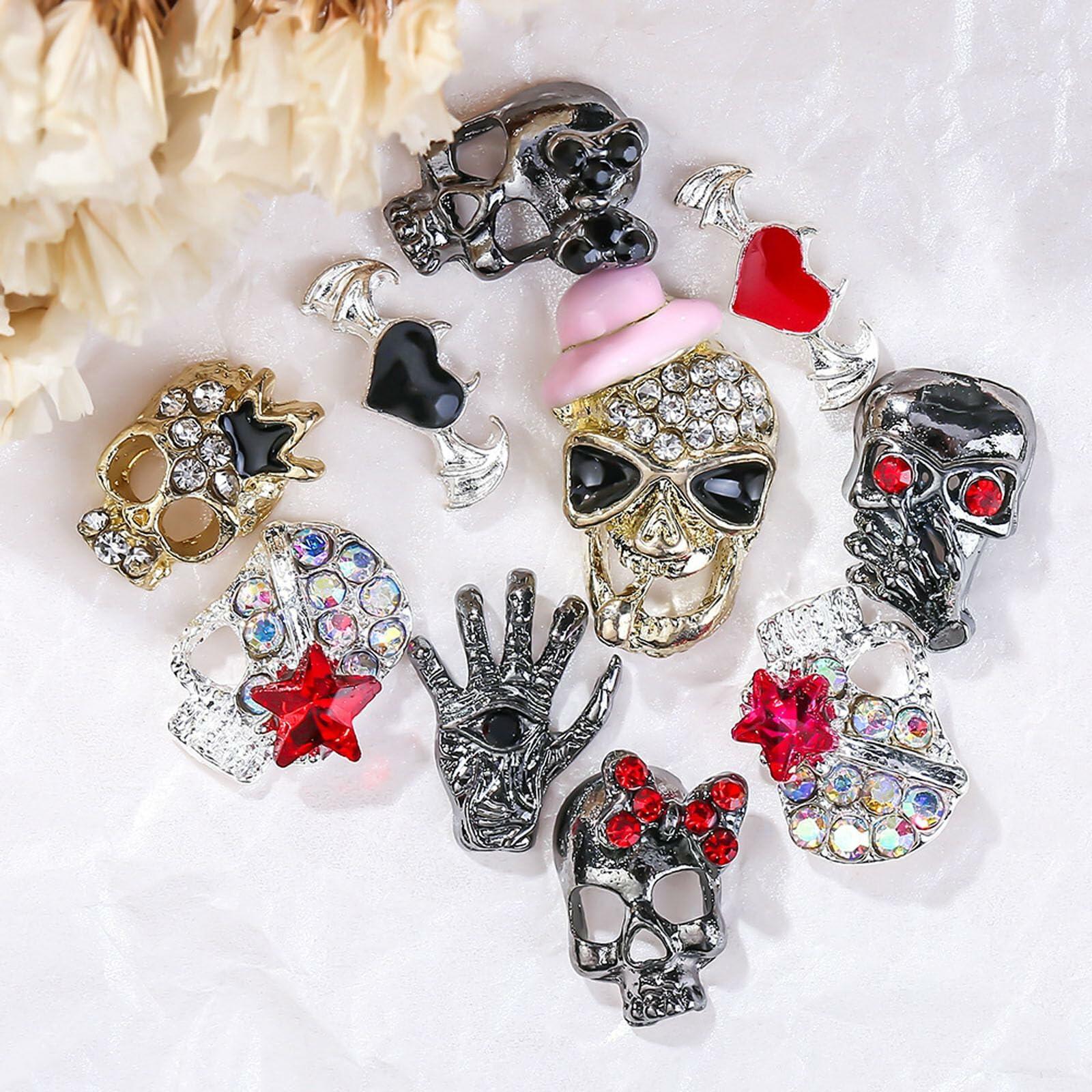 50pcs Handmade Dark Resin Bat Charms for Nails Halloween Accessories