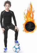 Muzikin Kids Thermal Underwear Set Fleece-Lined Compression Shirt & Leggings S