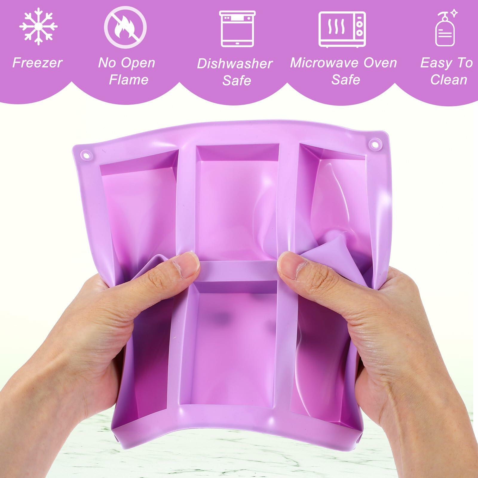 PEOVLVN Silicone Chocolate Bar Mold 6 Cavities Deep Pistachio Purple