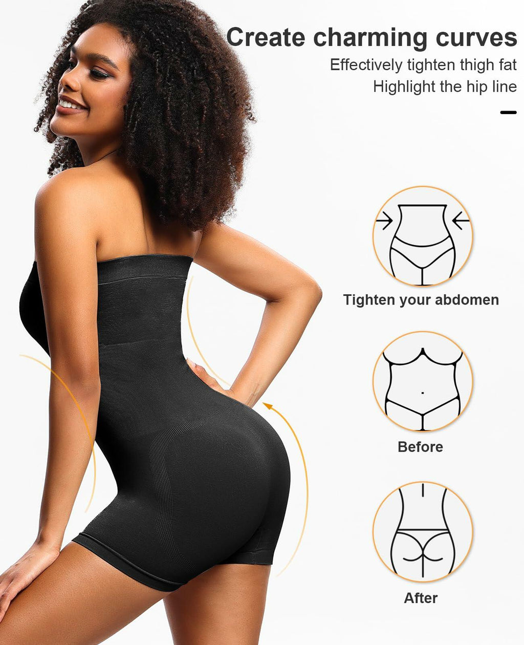 LeapBeast Strapless Shapewear Bodysuit Black L Tummy Control Bra
