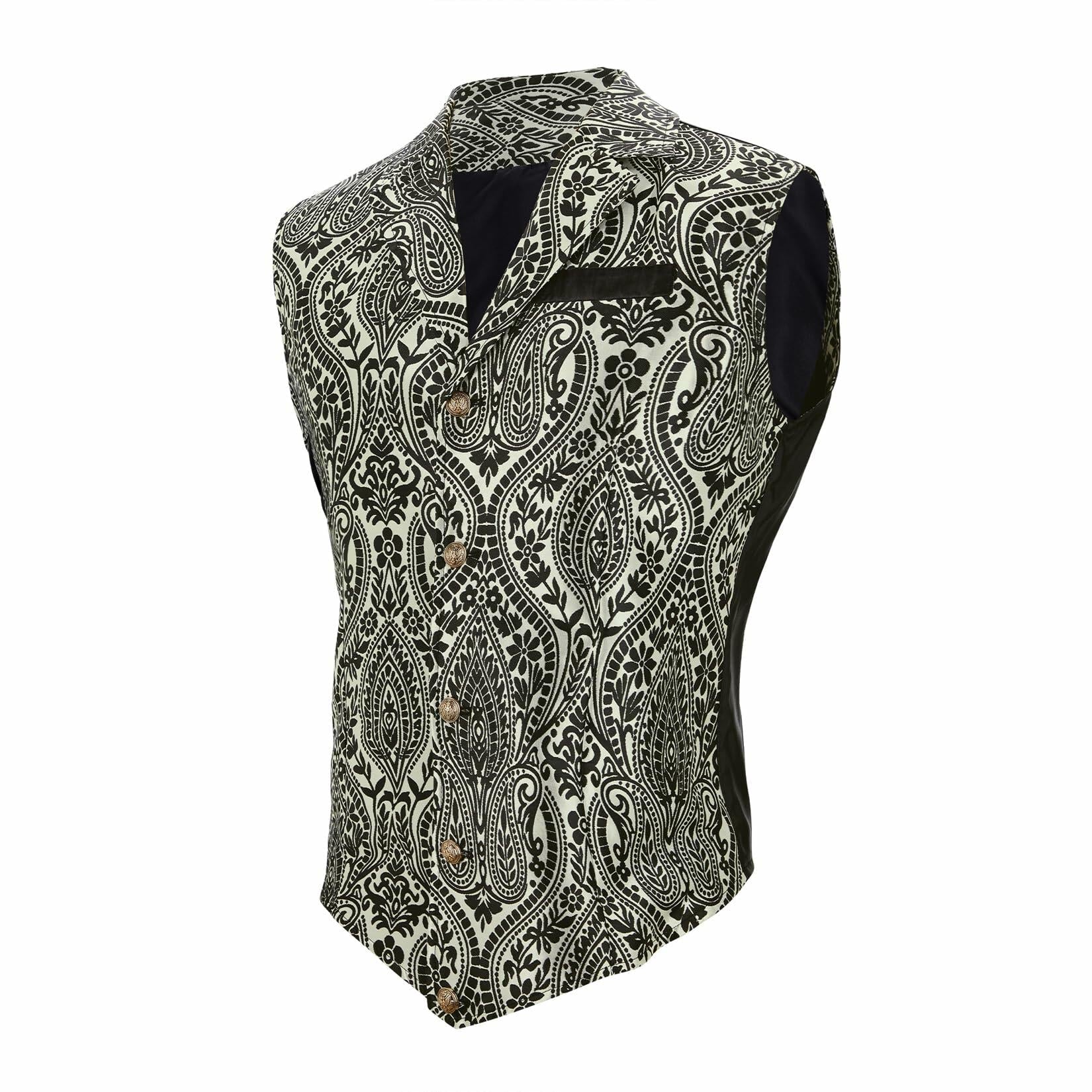 Century Star Men's Gold Vest Steampunk Pirate Western Formal XXL