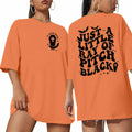 Just A Little Ray Pitch Black Oversized Goth Halloween T-Shirt Size M