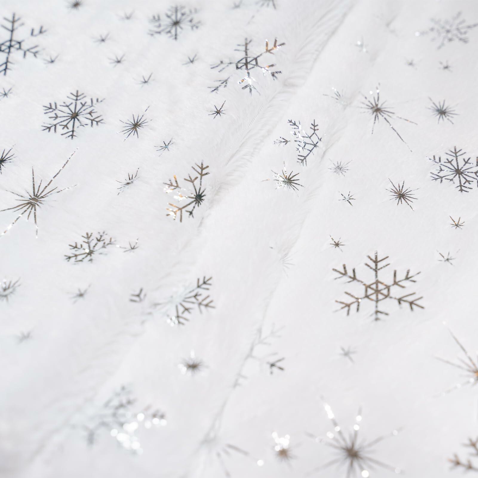 4-Pack Mini Christmas Tree Skirts 15" White Xmas Holiday Decor