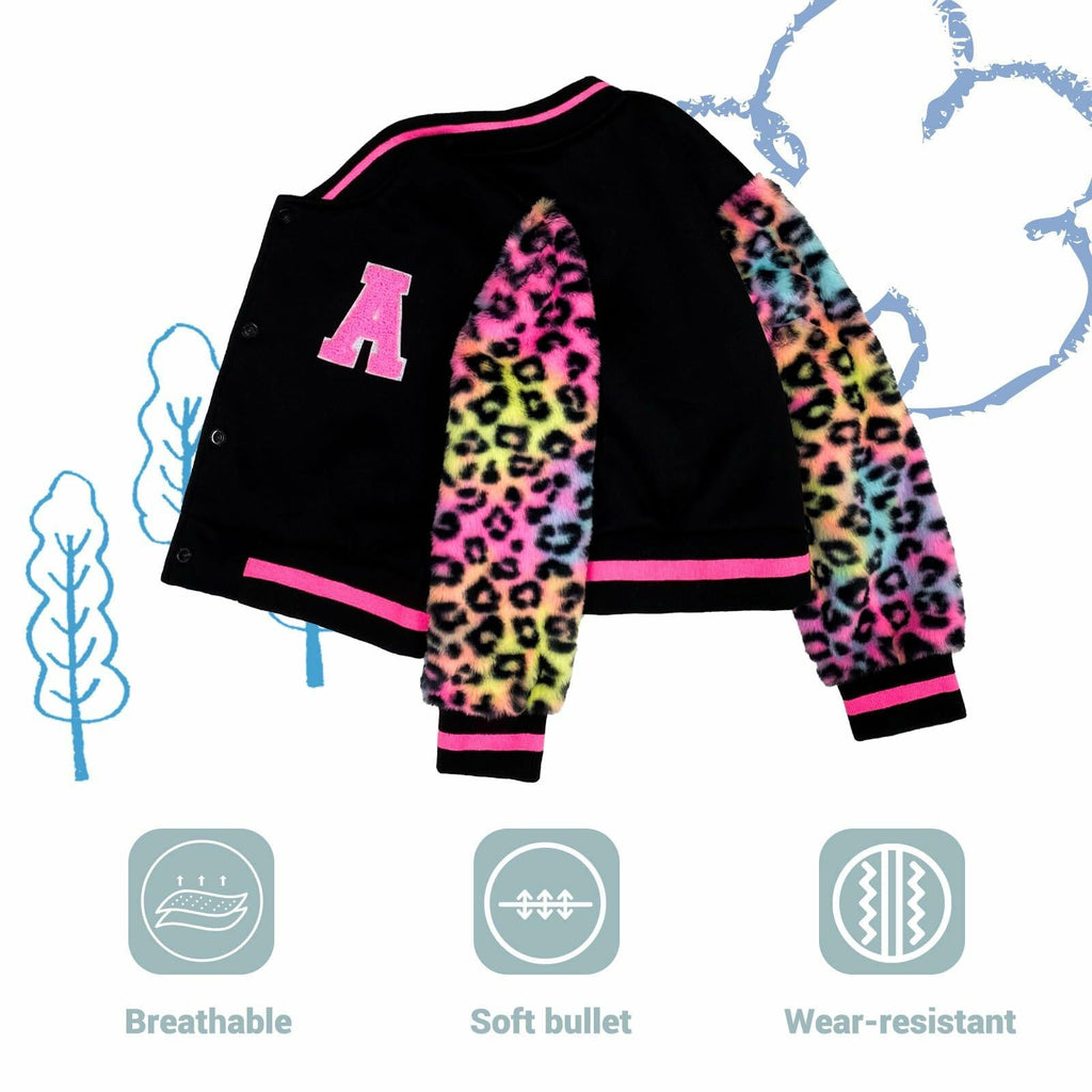 GMMDOMKID Kids Varsity Baseball Jacket Classic School Coat Boys Girls - Size 9