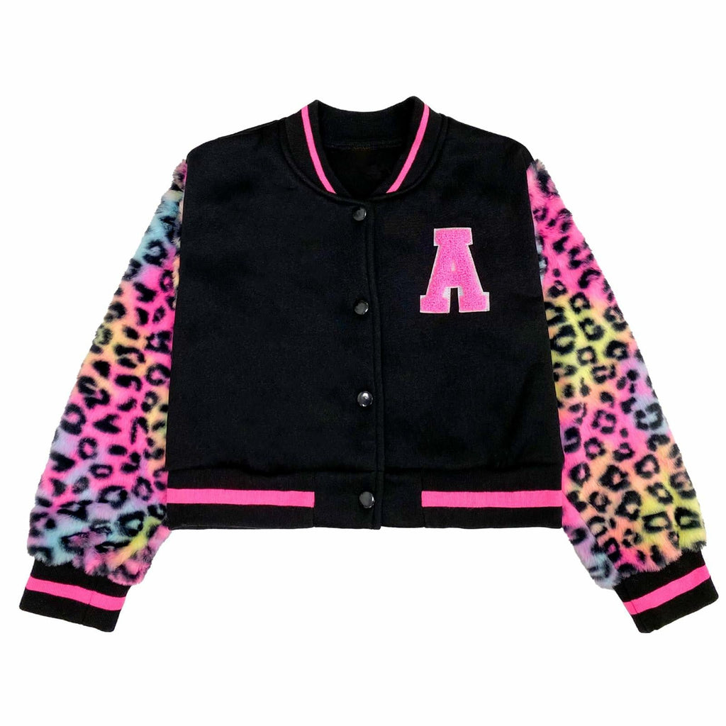 GMMDOMKID Kids Varsity Baseball Jacket Classic School Coat Boys Girls - Size 9