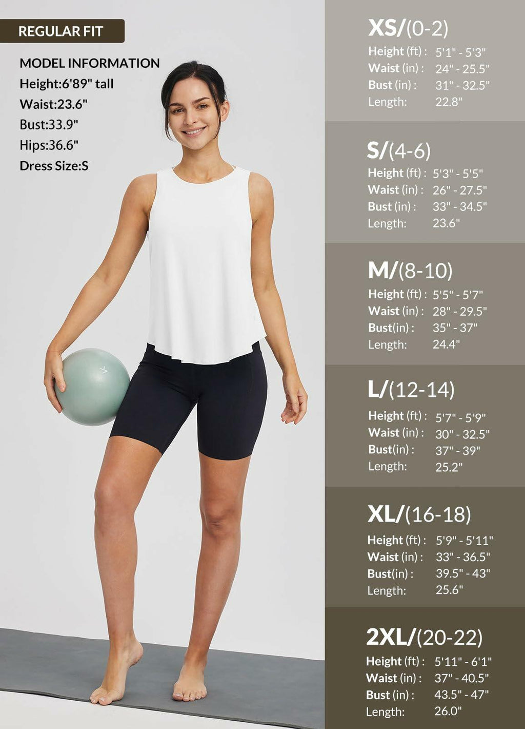 baleaf Women's White Sleeveless Loose Fit Yoga Tank Top Athletic L