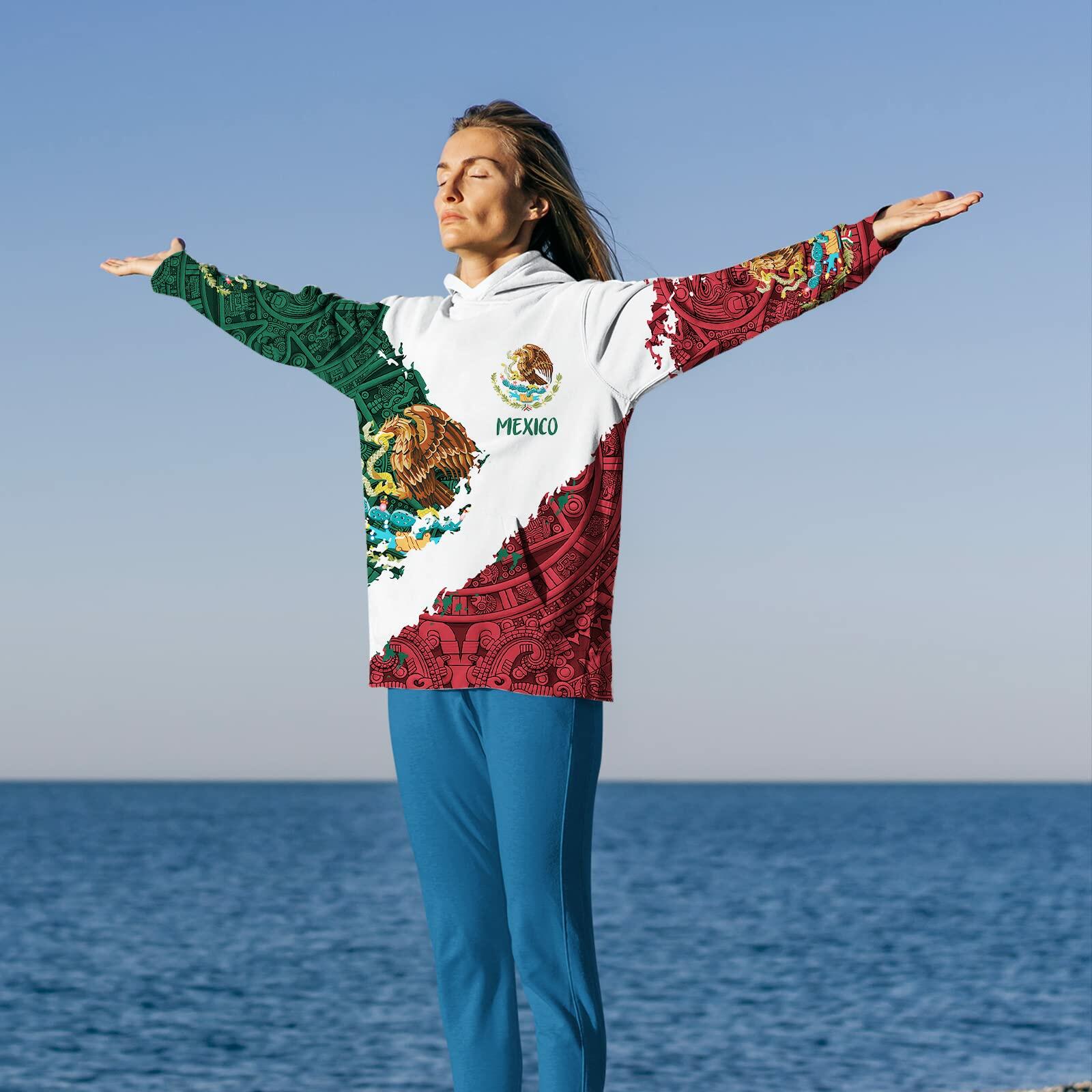 FAYBA Mexican Hoodies 3D Print Casual Pullover White 2XL New