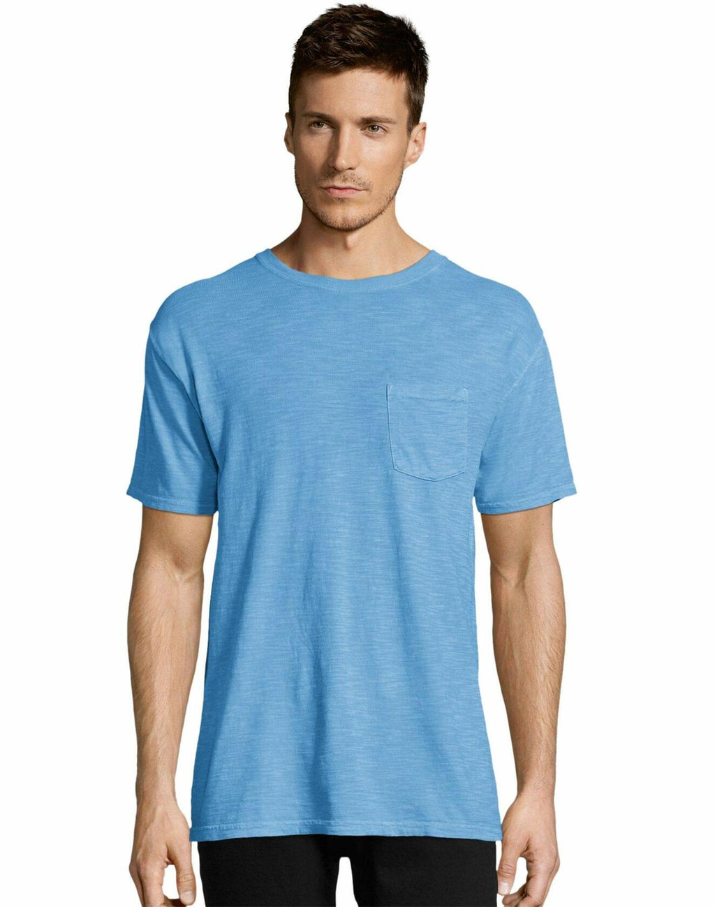 Hanes 1901 Heritage Dyed Short Sleeve Crewneck Pocket Tee Small Victorian Mauve