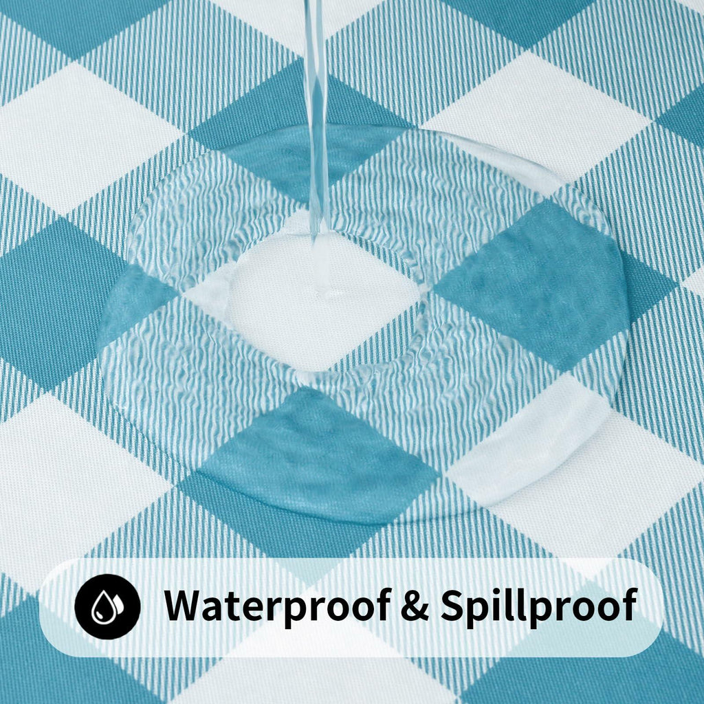 Smiry Rectangle Waterproof Vinyl Picnic Tablecloth 30x72 White Orange Plaid