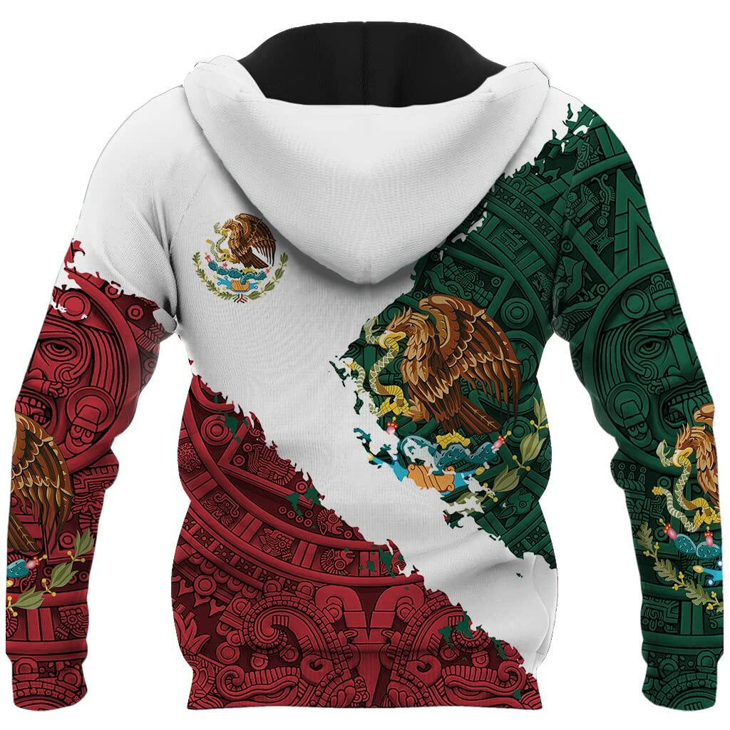 FAYBA Mexican Hoodie 3D Print Casual Pullover White Size 2XL