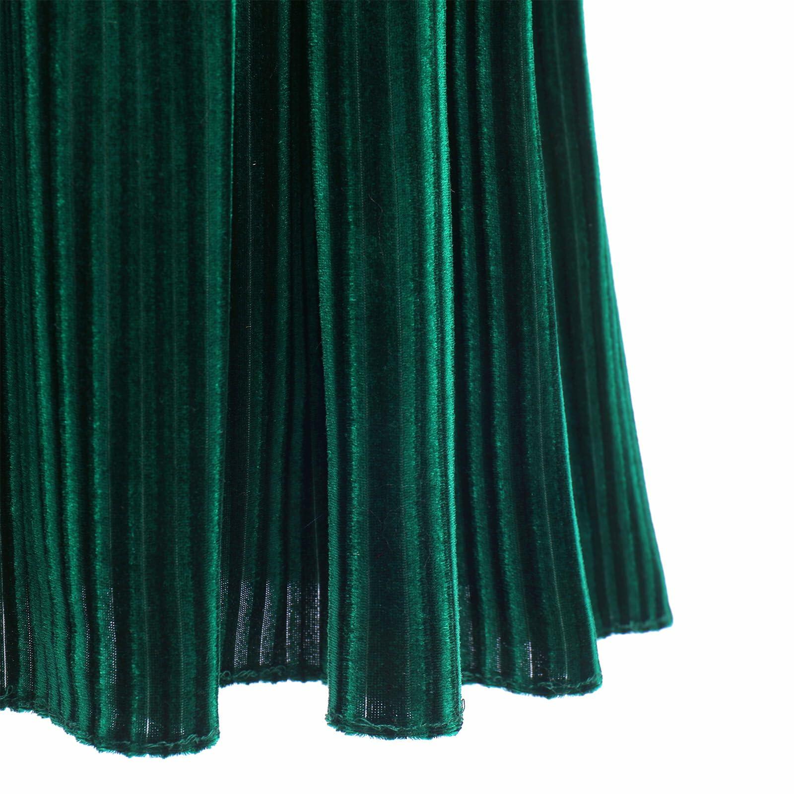 IMEKIS Toddler Velvet Christmas Dress Dark Green Long Sleeve Size 2-3T