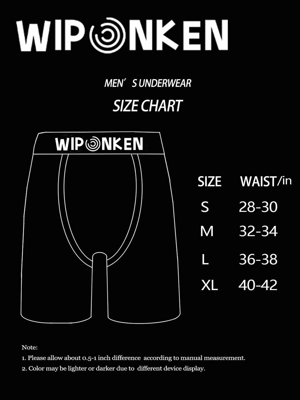 WIPONKEN Men's Boxer Briefs Moisture Wicking No-Fly Underwear Size S