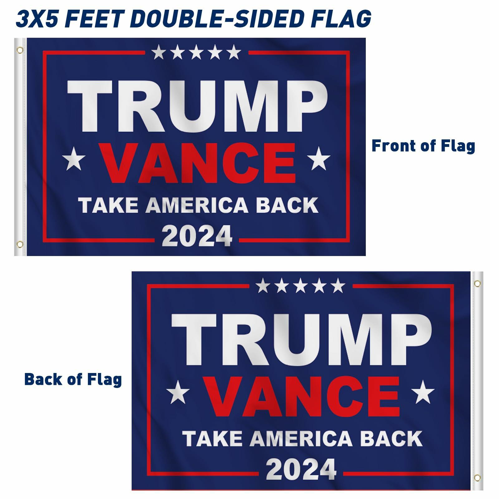 KENPMA Trump Vance 2024 Flag 3x5 Double Sided Outdoor Banner 3 Ply