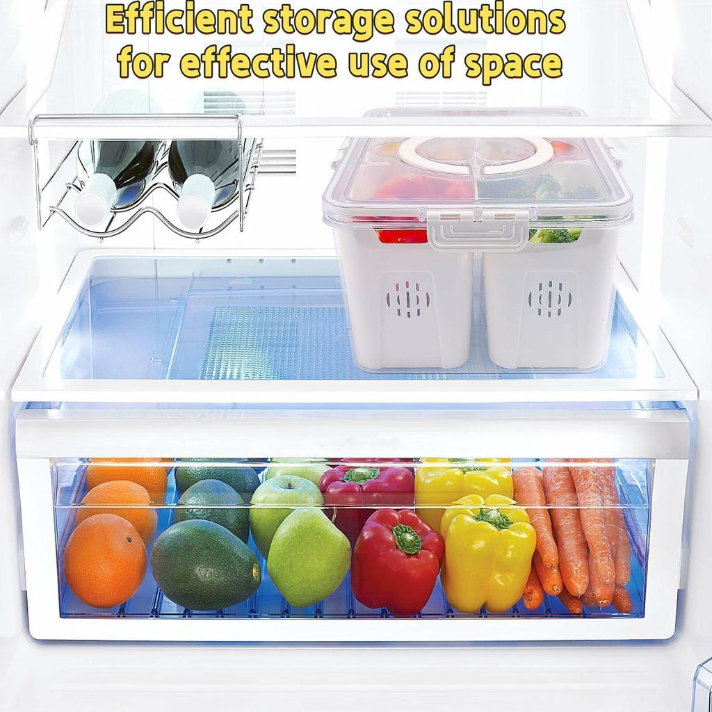 Fruit Containers 3-Count with Removable Colanders for Fridge Organizer