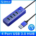 ORICO 4-Port USB 3.0 Hub with 0.49ft Cable Blue Fast Data Transfer