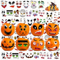 LINAYE Halloween Pumpkin Face Stickers Small Mini 72 PCS Decorating Kit