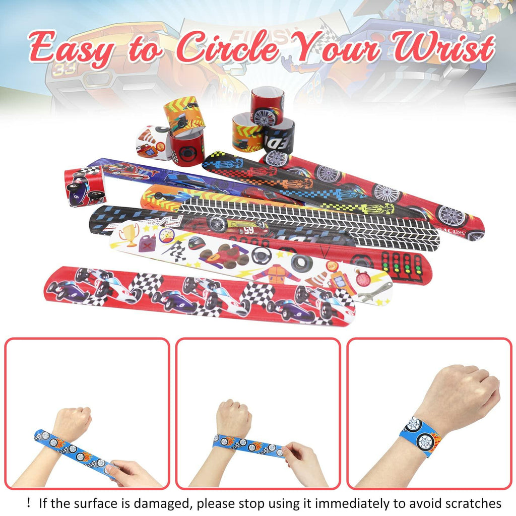 Acehome 48 PCS Kids Slap Bands Wristbands Bulk Vinyl Rolls Car