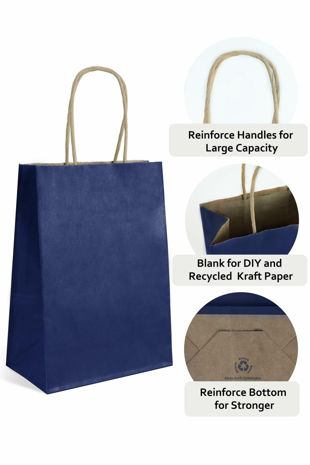 BIOBROWN Black Gift Bags with Handles 25 Pcs 5.9x3.15x8.26in Bulk Party