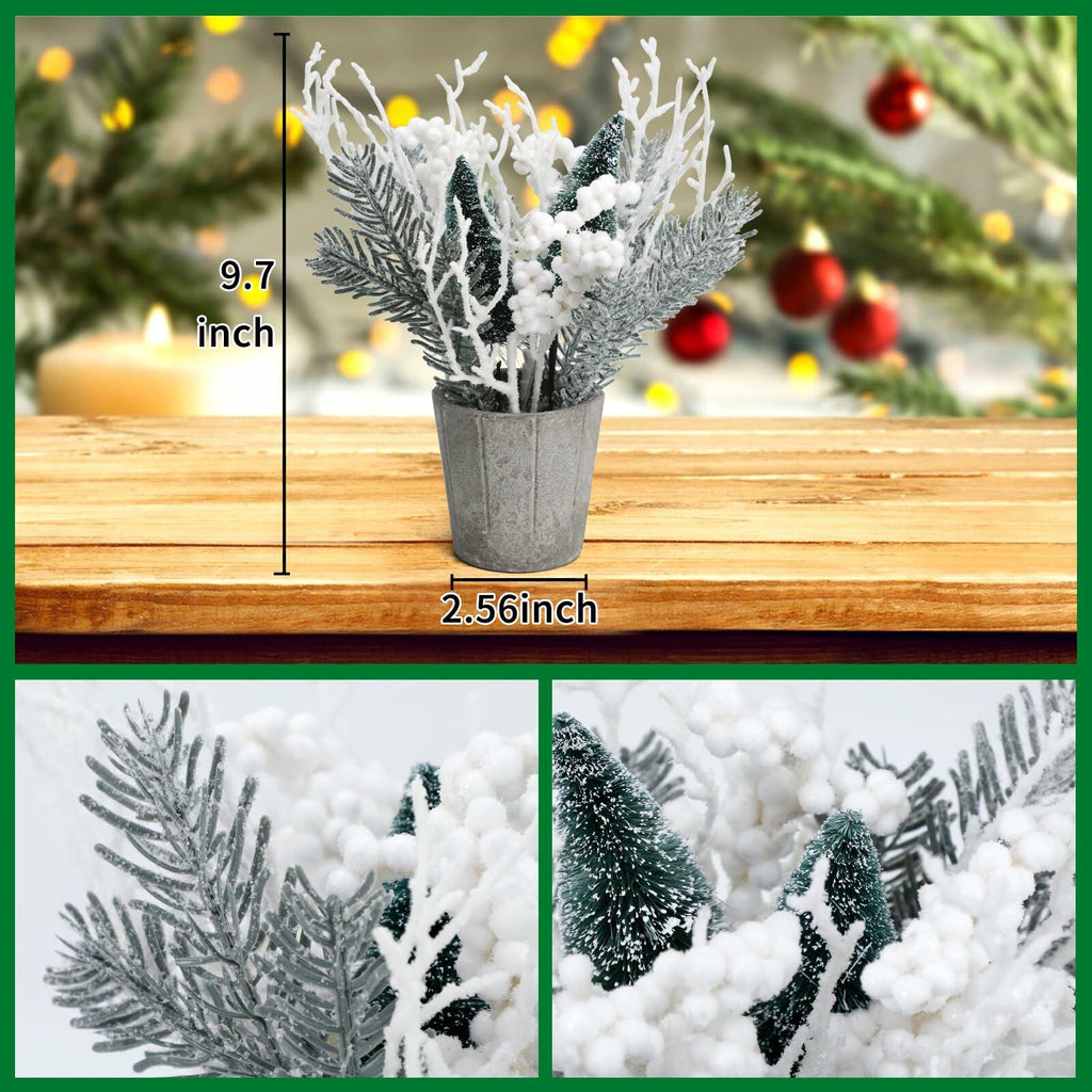 SUPREME 2PCS Mini Xmas Tree Tabletop Decor Artificial Indoor Holiday