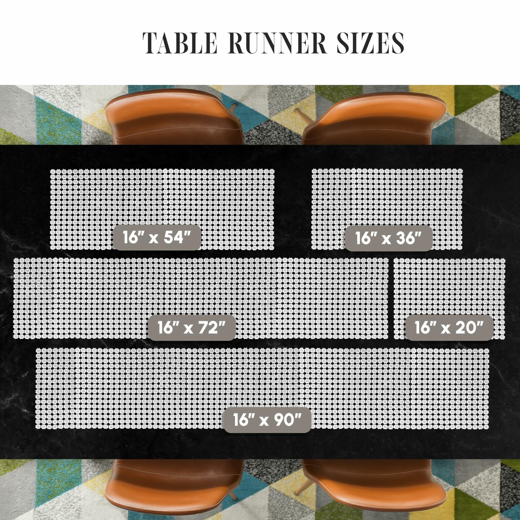 Elegant Comfort Table Runner Green Crochet Luxury Embroidery 16x20 Inch