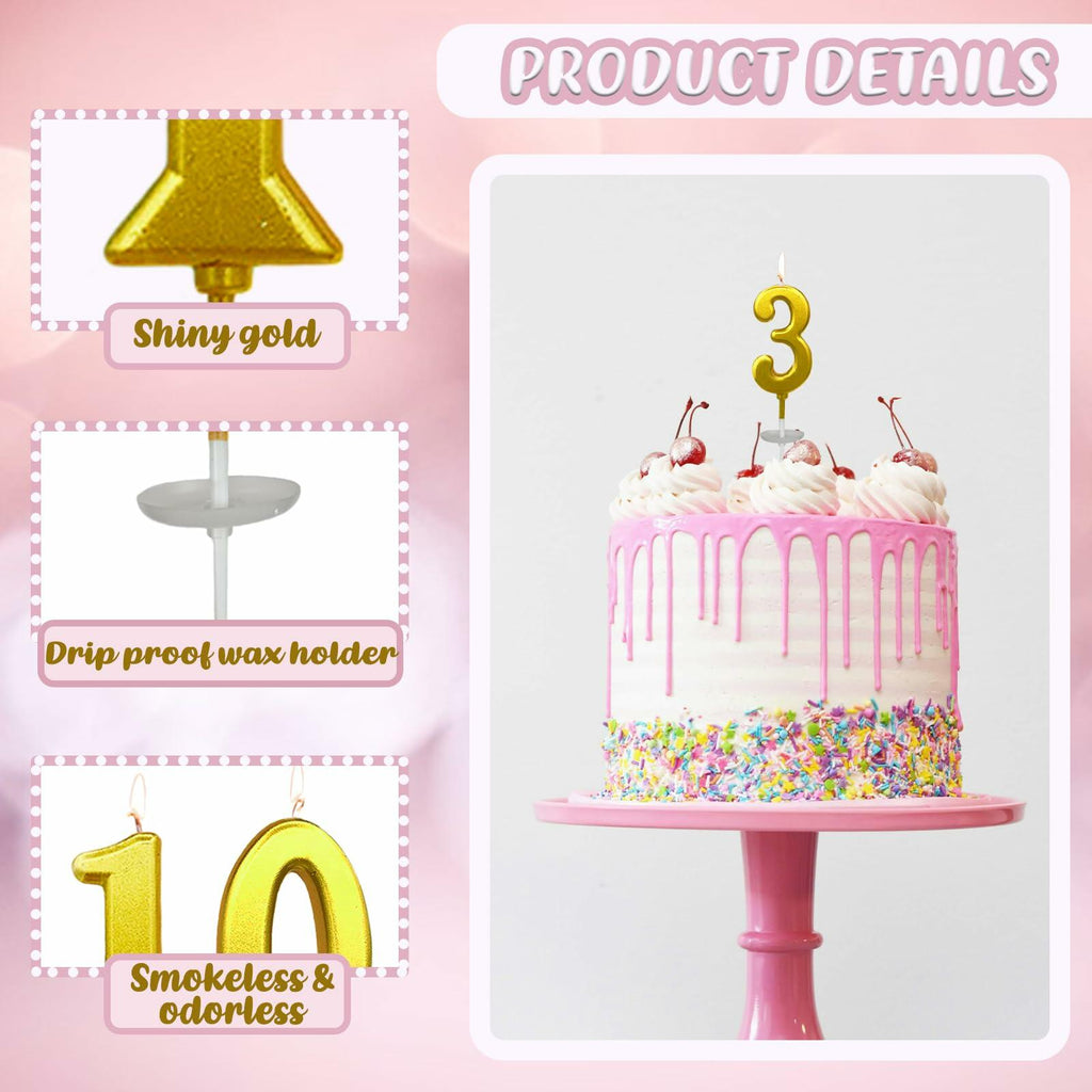 wusiyork Number 3 Birthday Candle Style A Single Unit Cake Decoration