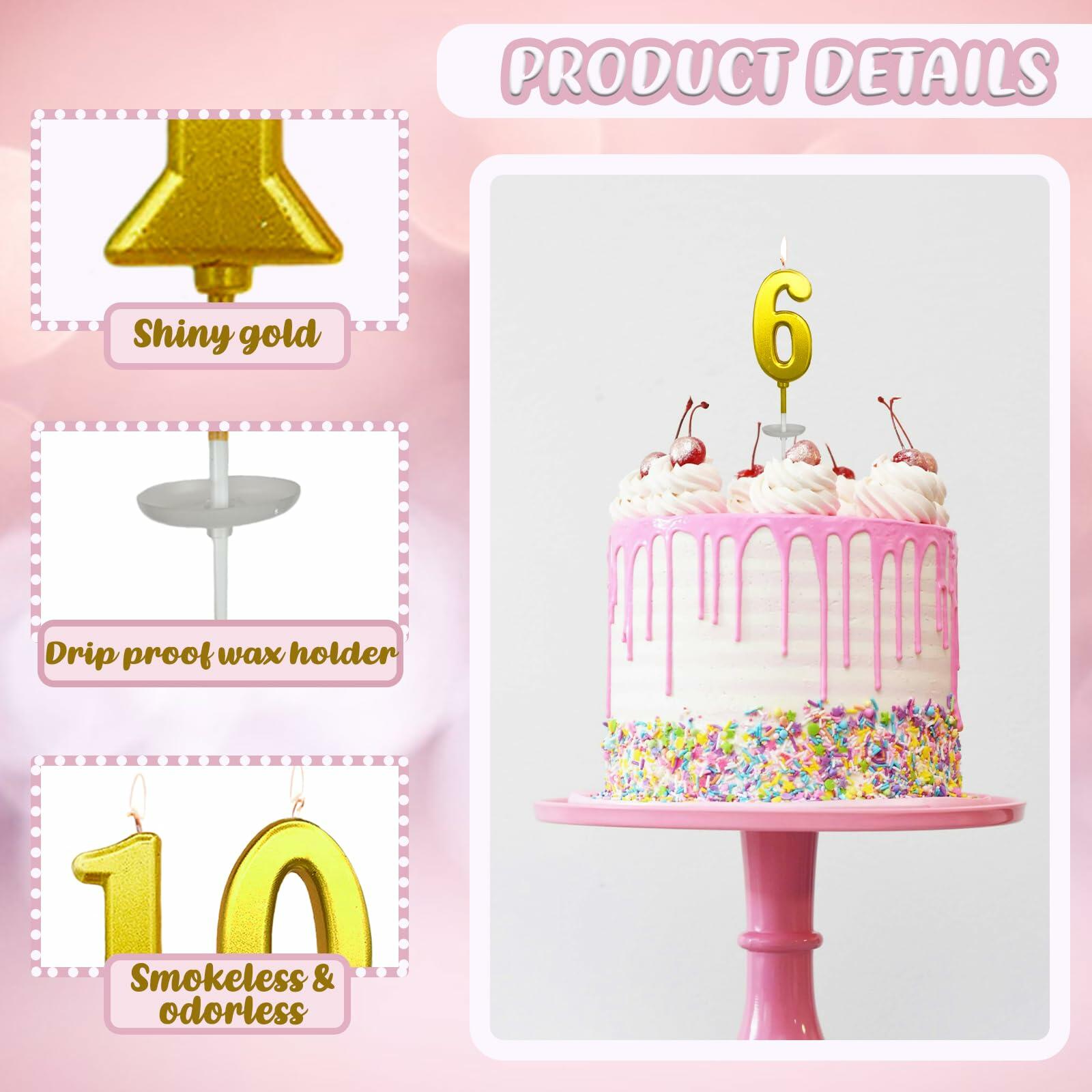 wusiyork Number 6 Birthday Candle Cake Decoration 1pc