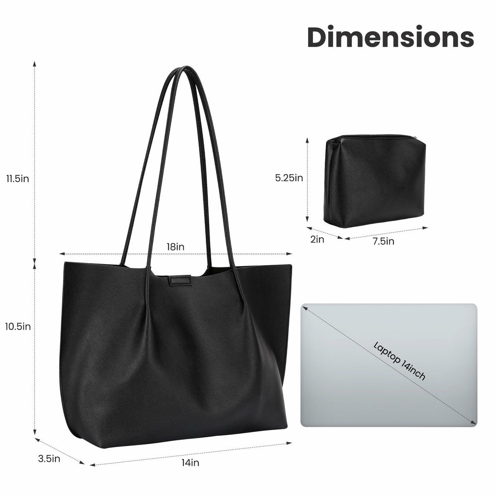 ZFZGFRCS Faux Leather Tote Bag Large Beige Handbag with Wallet