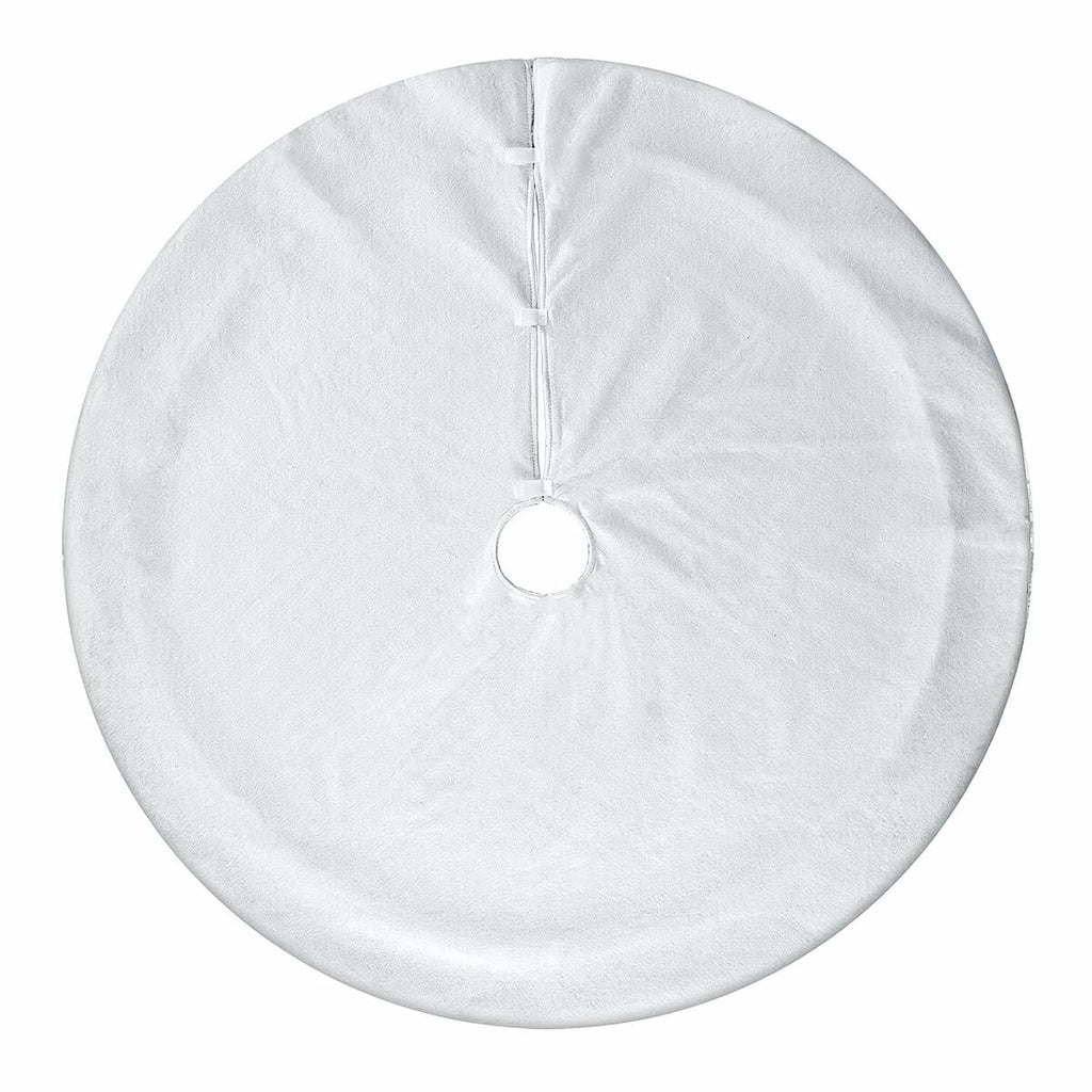 USILAND Christmas Tree Skirt White Faux Fur Rhombus Texture Size 32