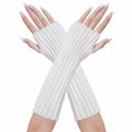 Hmxpls Knitted Kawaii Arm Warmers Wrist Warmers Women White