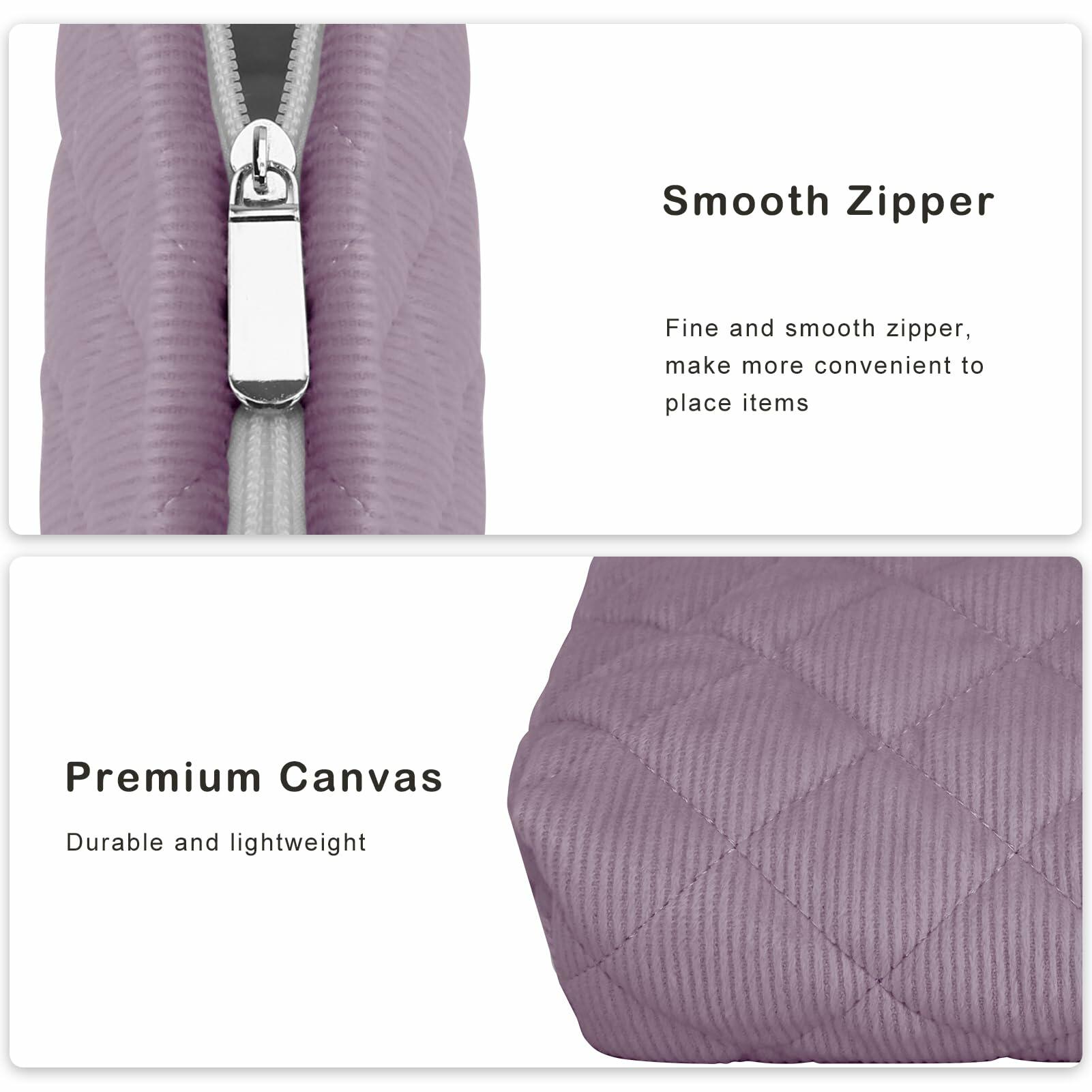 E-Tree Makeup Organizer Bag Soft-sided Zippered Pouch Purple