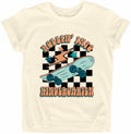 FAYALEQ Rollin Into Kindergarten Shirt Beige Kids Tee -  Size 5-6
