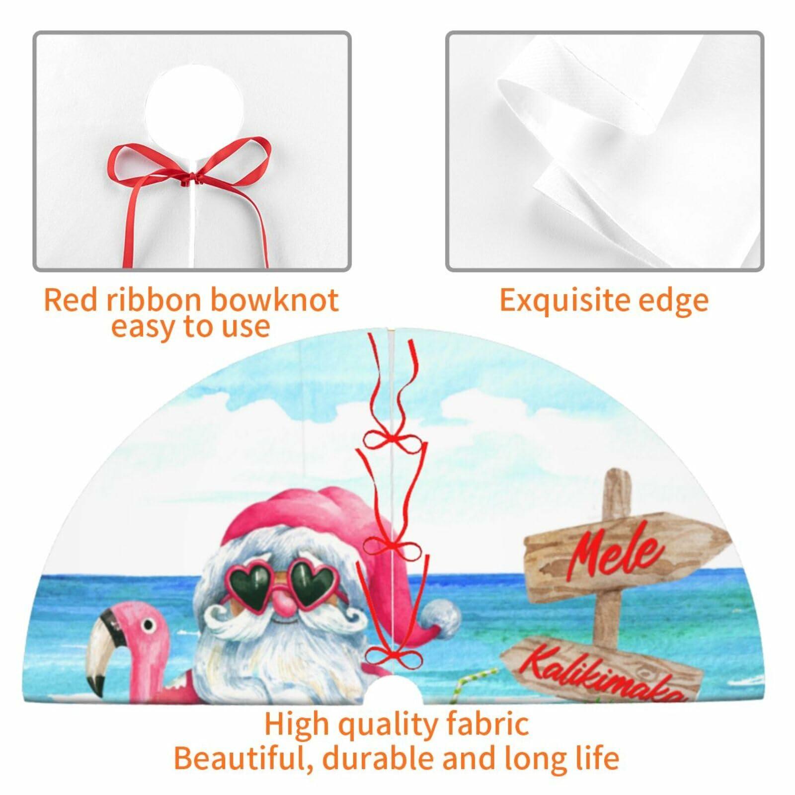 Mele Kalikimaka 36" Christmas Tree Skirt Soft Holiday Decor Xmas