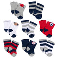 Gerber Baby Wiggle-Proof Socks Sports Blue 8-Pair Size 3-6 Months