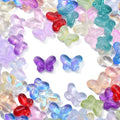 DanLingJewelry 100 pcs Random Color Glass Butterfly Beads for Jewelry Crafts