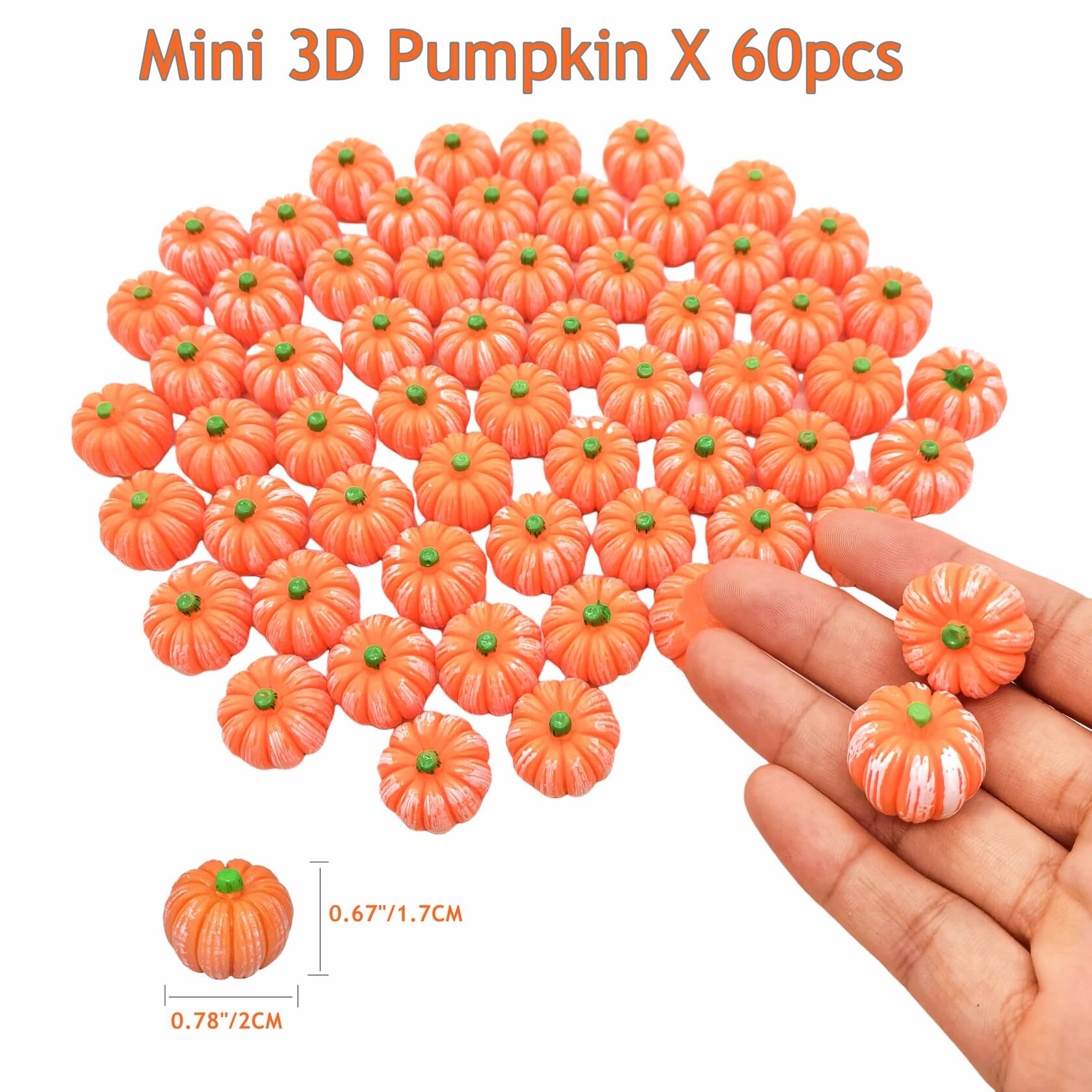 M2cbridge Halloween Resin Candy Corn Mini Ghost Pumpkin Charms 3D 60pcs
