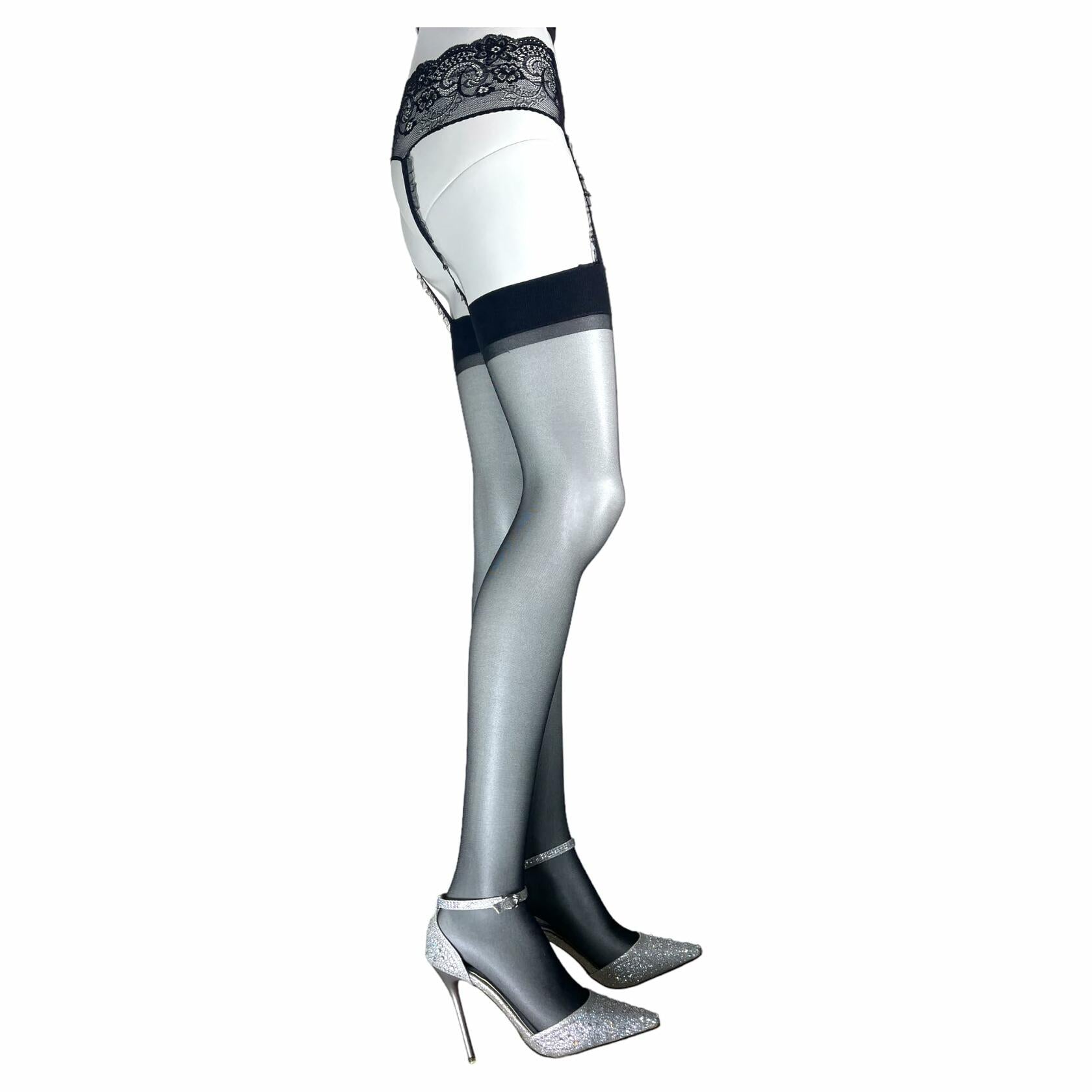 Jetsan Sheer Thigh High Stockings White One Size Fits 5' to 6'